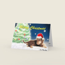 Dachshund Xmas Tree (Customizable) Card