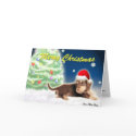Dachshund Xmas Tree (Customizable) Card