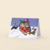 Dachshunds at the North Pole cards