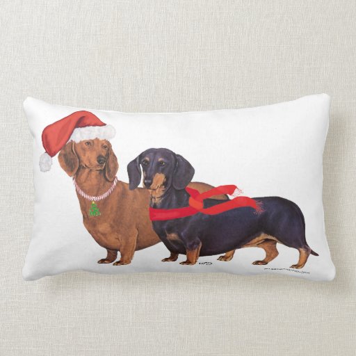 dachshund christmas throw pillows