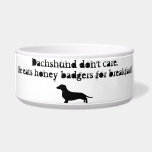 Dachshunds eat honey badgers pet bowls