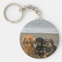 Dachshunds Keychain On The Beach