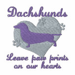 Dachshunds Leave Paw Prints Pink embroidered shirts by MenagerieMayhem Dachshunds Leave Paw Prints Pink embroidered shirts