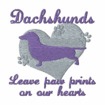 Dachshunds Leave Paw Prints Pink embroidered shirts