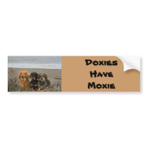 Dachshunds Moxie Bumper Sticker Beach bumper stickers by normagolden Dachshunds Moxie Bumper Sticker Beach bumper stickers