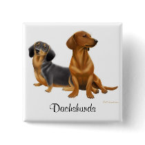 Dachshunds Pin buttons by twopurringcats Dachshunds Pin buttons
