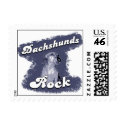 Dachshunds Rock Postage Stamps stamp