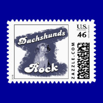 Dachshunds Rock Postage Stamps