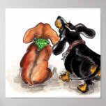 dachshunds watching... print