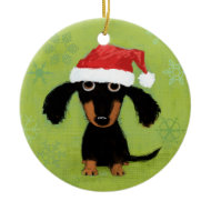 Dachsie Clause ornament