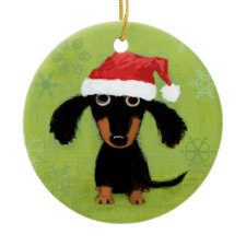 Dachsie Clause ornament