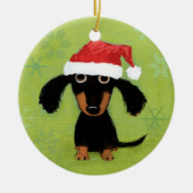 Dachsie Clause Ornaments