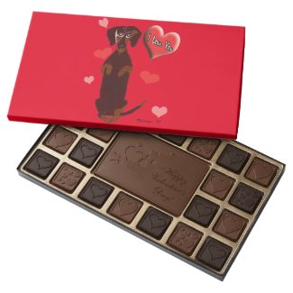 Dachsund Sidney Valentine Chocolates 45 Piece Box Of Chocolates