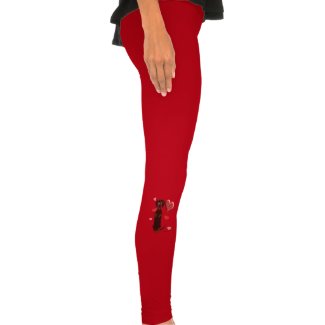 Dachsund Sidney Valentine Red Leggings