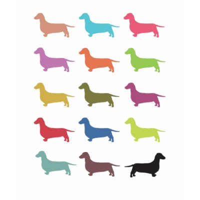 Dachsund Sillhouette T-Shirts Gifts by DoggieDiva