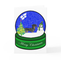 dachsund snow globe card