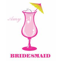Dacquiri Glass with Ring Bridesmaid Shirt Favor