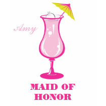 Dacquiri Glass with Ring Maid of Honor Shirt Favor