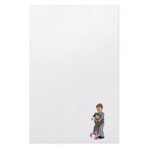 Dad and girl graduate stationery paper