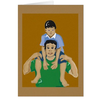 dad and son greeting card by Annaart