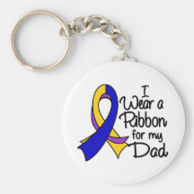 Dad - Bladder Cancer Ribbon Keychain
