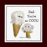 Dad Cartoon Ice Cream Cones Magnets