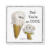 Dad Cartoon Ice Cream Cones Magnets by zooogle Dad Cartoon Ice Cream Cones Magnets