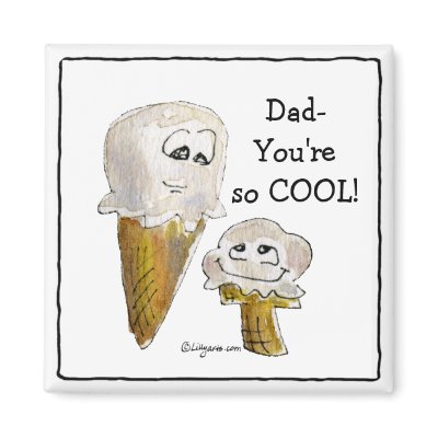 Dad Cartoon Ice Cream Cones Magnets by zooogle
