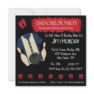 Dad-chelor Bowling Party Invitations invitation