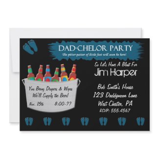 Dad-chelor Diaper Keg Party Invitations invitation
