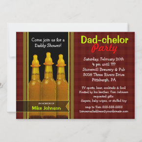 Dad-chelor Party - Daddy Baby Shower Invitations zazzle_invitation