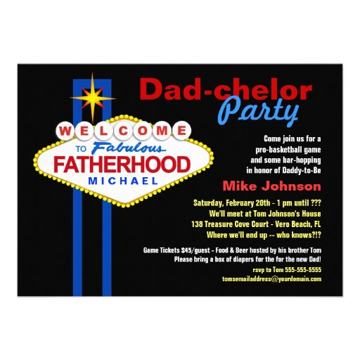 Dad-chelor Party - Daddy Diaper Keg Invitations