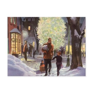 Dad Christmas Shopping postcard