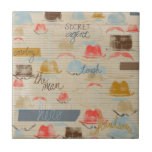 DAD COLLAGE SECRET AGENT MAN COWBOY SCRAPBOOKING T tiles