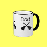 Dad, crossed black guitars mugs