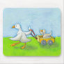 Dad - Father daddy duck baby in wagon cute fun art Mouse Pad