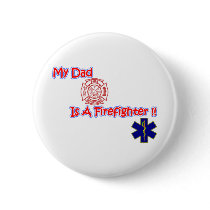 Dad Firefighter button buttons