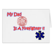 Dad Firefighter card cards