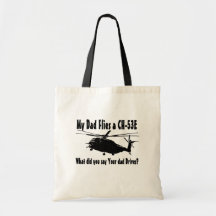 Dad Flies a CH-53E Helicopter Tote Bag
