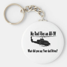 Dad Flies an AH 1w Helicopter Key Chains