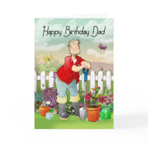 dad gardener birthday greeting card