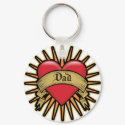 Dad Heart Tattoo keychains by TeeShirtsTShirts Dad Heart Tattoo keychains