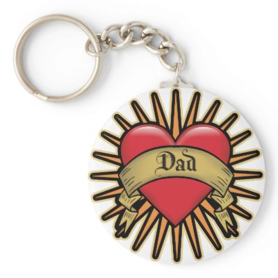 Dad Heart Tattoo Key Chain by