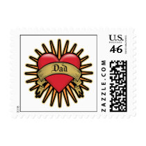 Dad Heart Tattoo Postage Stamps