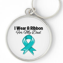 Dad - I Wear A Teal Ribbon Keychains