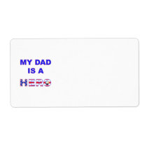 Dad is a Hero Personalized Shipping Label