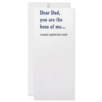 Dad is Boss of Me Customized Rack Card