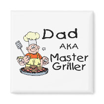 Dad Master Griller Refrigerator Magnet