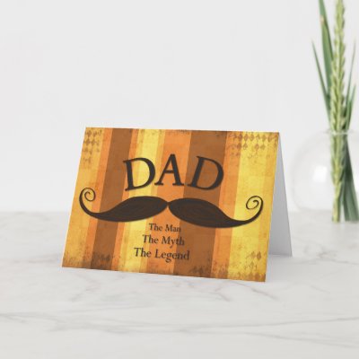 Dad Moustache Card Stripe