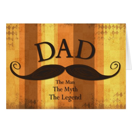Dad Moustache Card Stripe